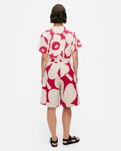 Housut^Marimekko Hyu00F6Ky Unikko Puuvillapellavashortsit