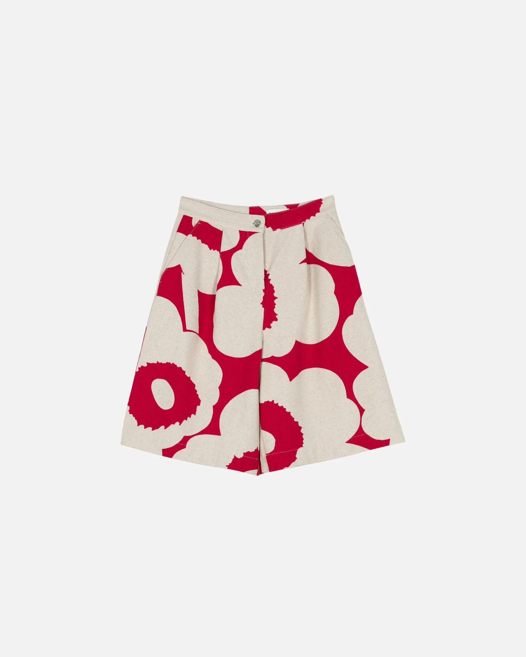 Housut^Marimekko Hyu00F6Ky Unikko Puuvillapellavashortsit