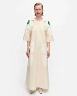 Mekot^Marimekko Kaiku Heijastus Unikko Puuvillapellavamekko