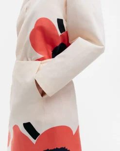 Hameet^Marimekko Kaksi Heijastus Unikko Puuvillapellavahame