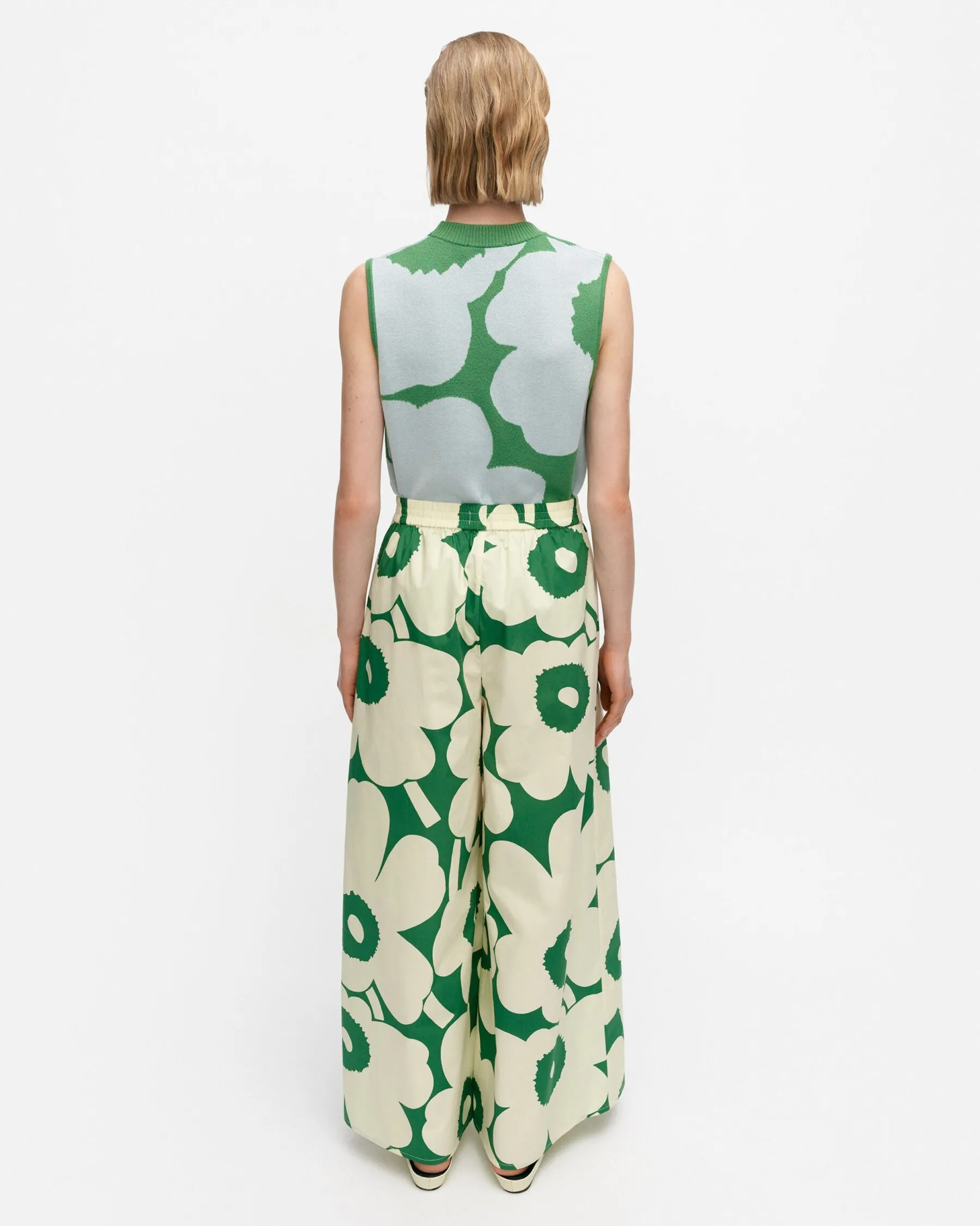 Housut^Marimekko Kohti Unikko Puuvillapopliinihousut