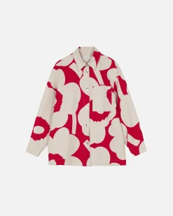 Takit Ja Jakut^Marimekko Kulmat Unikko Puuvillapellavapaitatakki