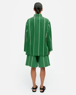 Takit Ja Jakut^Marimekko Kulmat Vesi Puuvillapellavapaitatakki