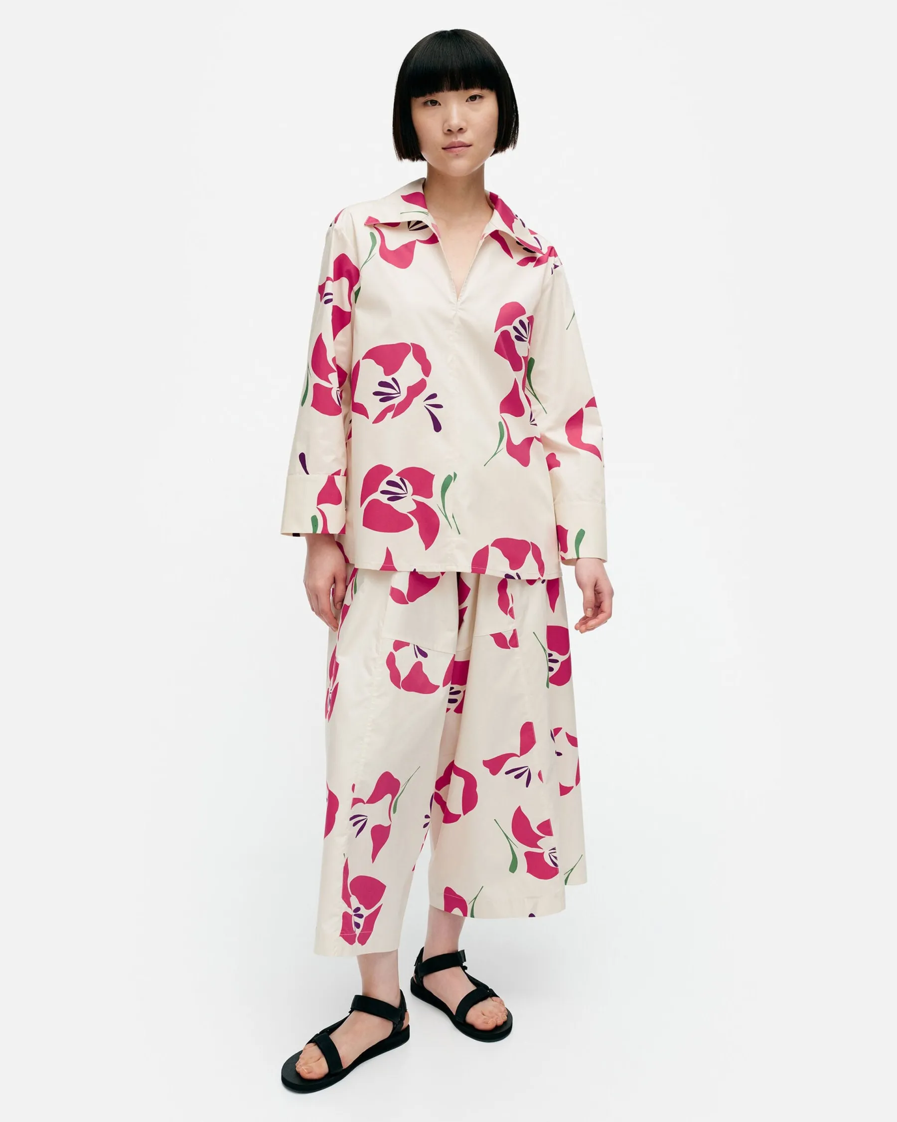 Paidat Ja Tunikat^Marimekko Mikea Helakka Puuvillapopliinipaita