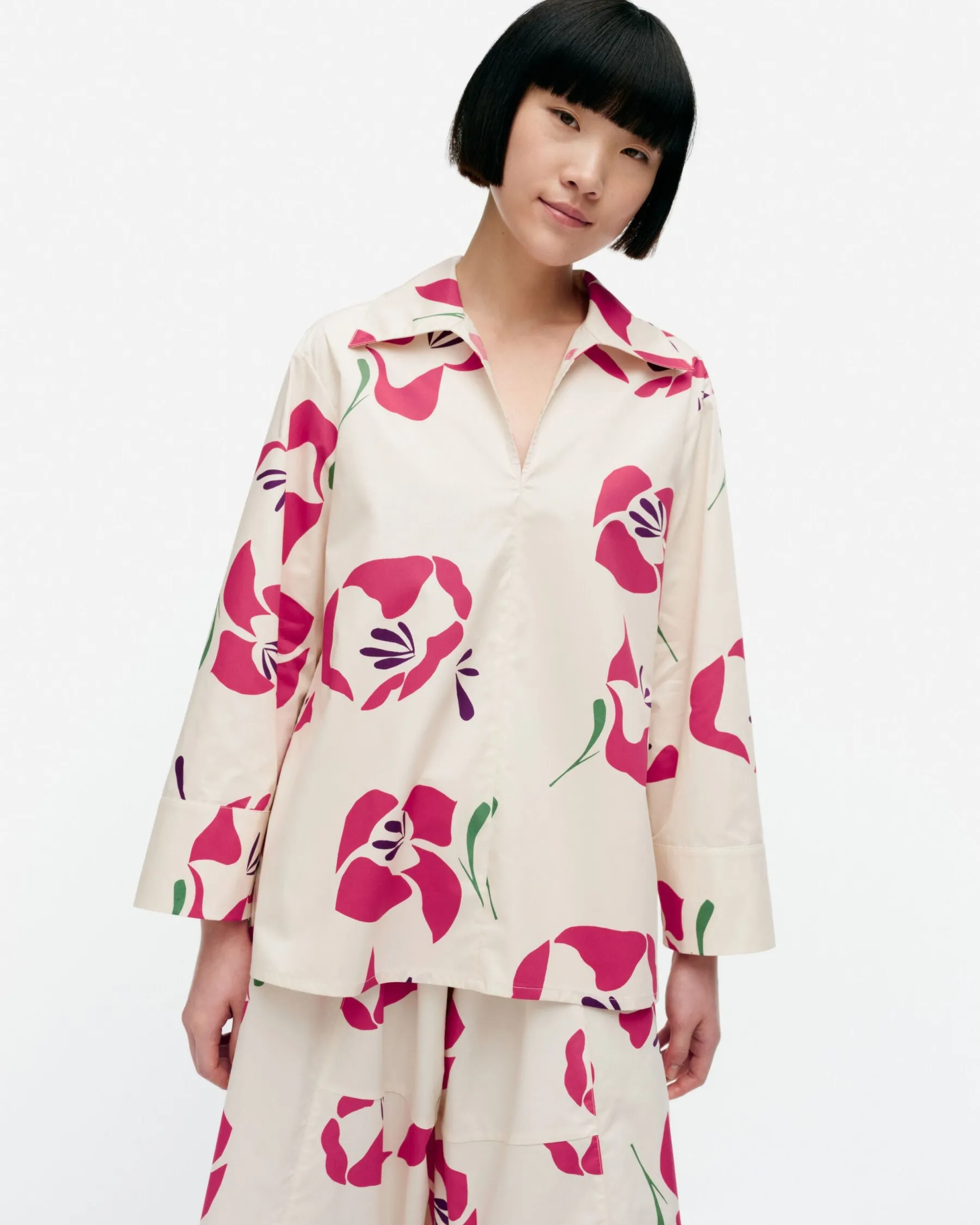 Paidat Ja Tunikat^Marimekko Mikea Helakka Puuvillapopliinipaita