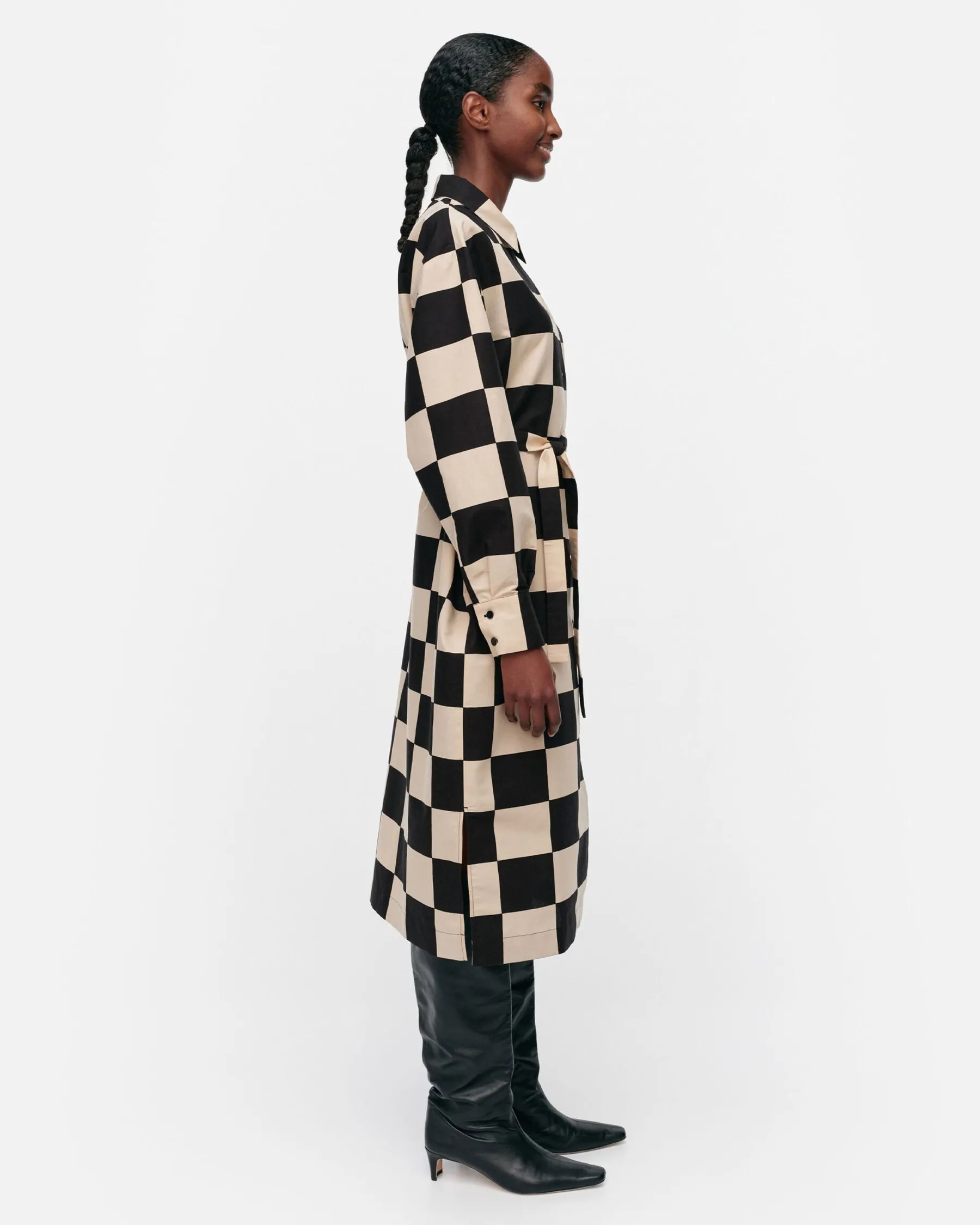 Mekot^Marimekko Rasteri Kukko Ja Kana Puuvillapellavamekko