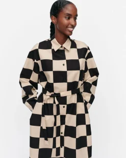 Mekot^Marimekko Rasteri Kukko Ja Kana Puuvillapellavamekko